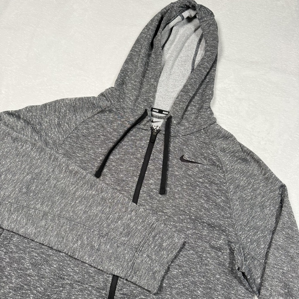 Nike Dri-FIT Hoodie Mens Small Gray Full Zip Lightweight Training 588639-010